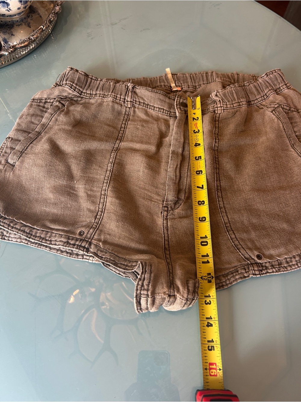 Free People Taupe Brown Casual Shorts